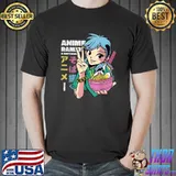 Vintage Retro Anime Girl Ramen And Sketching 90's Aesthetic T-Shirt Unisex