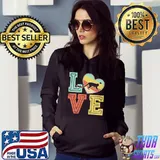 Vintage retro love monkey animals couple Valentines shirt