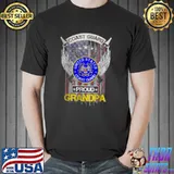 Vintage USA American Flag US Coast Guard Proud Grandpa Shirt