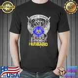 Vintage USA American Flag US Coast Guard Proud Husband T-Shirt