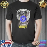 Vintage USA American Flag US Coast Guard Proud Veteran Aunt T-Shirt