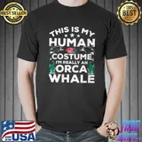 Womens Hilarious Orca Halloween Costume For Men Women Gift Shirt V Neck T Shirt