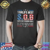 Worlds Best SOB Super Outstanding Boss US Flag Vintage T-Shirt