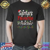 Xmas Lighting Santa's Favorite Preacher Christmas T- Unisex
