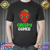 Zombie gamer creepy halloween video game skeleton scary shirt