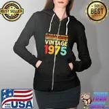 47 Years Of Being Awesome Limited Edition Vintage 1975 T-Shirt Full Zip Hooded