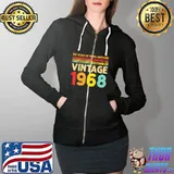 54 Years Of Being Awesome Limited Edition Vintage 1968 T-Shirt Full Zip Hooded