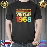 54 Years Of Being Awesome Limited Edition Vintage 1968 T-Shirt Unisex