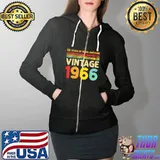 56 Years Of Being Awesome Limited Edition Vintage 1966 T-Shirt Full Zip Hooded