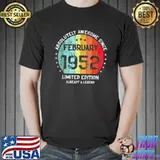 70th Birthday Absolutely Awesome Since February 1952 Vintage T-Shirt Unisex
