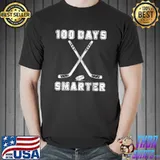 Awesome 100 Days Smarter Happy 100th Day of School Hockey Sport T-Shirt Unisex