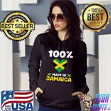Awesome 100 Percent Made In Jamaica Funny Saying Jamaican Flag T-Shirt