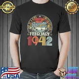 Awesome 80th Birthday February 1942 Decoration Men Women 80 Yrs Old T-Shirt
