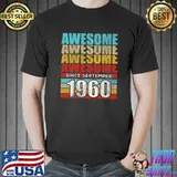 Awesome Awesome Since September 1960 Birthday Retro Premium T-Shirt