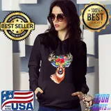 Awesome Deer Flower Floral Antlers Shirt Bohemian Art Deer Lover T-shirt