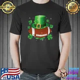 Awesome Football St Patricks Day Leprechaun Shamrock Boys Kids Premium T-Shirt Unisex