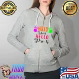 Awesome Hello Pre K Pre-kindergarten Student Back To School Hands T- Full Zip Hooded