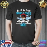 Awesome I Am Just A Boy Who Loves Anime Sake Anime Merch Otaku Raglan Baseball T Shirt Unisex