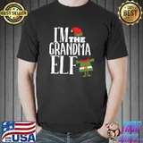 Awesome I'm The Grandma Elf Matching Family Group Christmas T- Unisex
