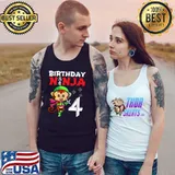 Awesome Kids 4 Years Old Kawaii Monkey Japanese 4th Birthday Ninja Premium T-Shirt Tank Top