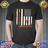 Awesome Leukemia Awareness Flag Leukemia Awareness Orange Ribbon Shirt Unisex