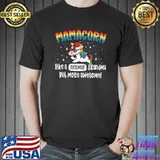 Awesome Mamacorn Shirt For Women Matching Family Aunt To Be Gifts Long Sleeve T-Shirt