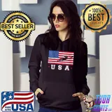 Awesome Patriotic Sports Gift USA American Flag Womens Girls Soccer T-Shirt