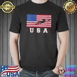 Awesome Patriotic Sports Gift USA American Flag Womens Girls Soccer T-Shirt Unisex