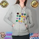 Awesome Peace Seeker Sign Peace Lover Symbol T-Shirt Full Zip Hooded