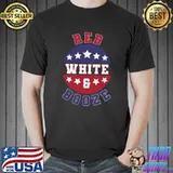Awesome Red White And Booze Drinking 4th of July USA Flag T-Shirt Unisex