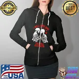 Awesome Skeleton Lovers Kiss Skull Couple Kissing Valentine's Day T-Shirt Full Zip Hooded
