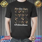 Awesome Teach Love Inspire Valentines Day Preschool Teacher Heart T-Shirt Unisex