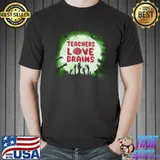 Awesome Teachers Love Brains Scary Halloween Zombie Lover T-Shirt Unisex