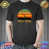 Awesome Vintage Retro Sunset Downtown New York Skyline T-shirt