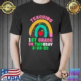 Best Aka Math Teacher Teaching 1st Grade On Twosday 2222022 T-Shirt