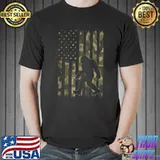 Best Bigfoot 4th of July American Flag Camo Boys Kids Patriotic T- Unisex