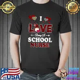 Best I Love Being A School Nurses Teacher Valentines Day Gnome T-shirt