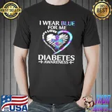 Best Jesus I Wear Blue For Me Hope Love Jesus Diabetes Awareness Shirt Unisex