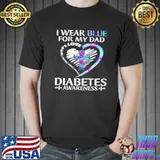 Best Jesus I Wear Blue For My Dad Hope Love Jesus Diabetes Awareness Shirt Unisex