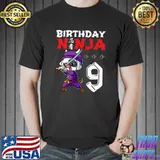 Best Kids 9 Year Old Kawaii Cow Japanese 9th Birthday Ninja Boy Premium T-Shirt Unisex