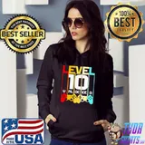 Best Level 10 Unlocked 10th Birthday Matching Video Game Shirt