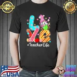 Best Love Teacher Life Gnome Funny Easter Day Eggs Hunting Outfit T-Shirt