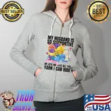 Best My Husband is so Supportive Crochet Lovers Arts and Crafts Premium T-Shirt Full Zip Hooded