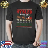 Best My Sled Runs On Tequila Funny Christmas Ugly Xmas Sweater T- Unisex