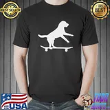 Dog with collar goes for a walk with masters or mistresses Unisex