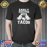 Easily Excited By Tacos Vintage Mexican Taco Fan T-Shirt Unisex