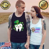 Funny Cute Tooth Hat Dental Assistant St Patricks Day Clover T- Tank Top