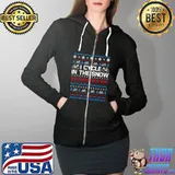 Funny I Cycle In The Snow Santa Cyclist Christmas Costume Shirt Full Zip Hooded