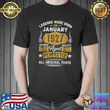 Funny Legends Were Born In January 1927 95th Birthday Gift T-Shirt