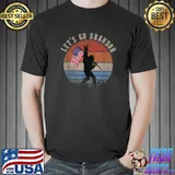 Funny Let's Go Brandon Camping Bigfoot Rock And Roll US Flag T-Shirt